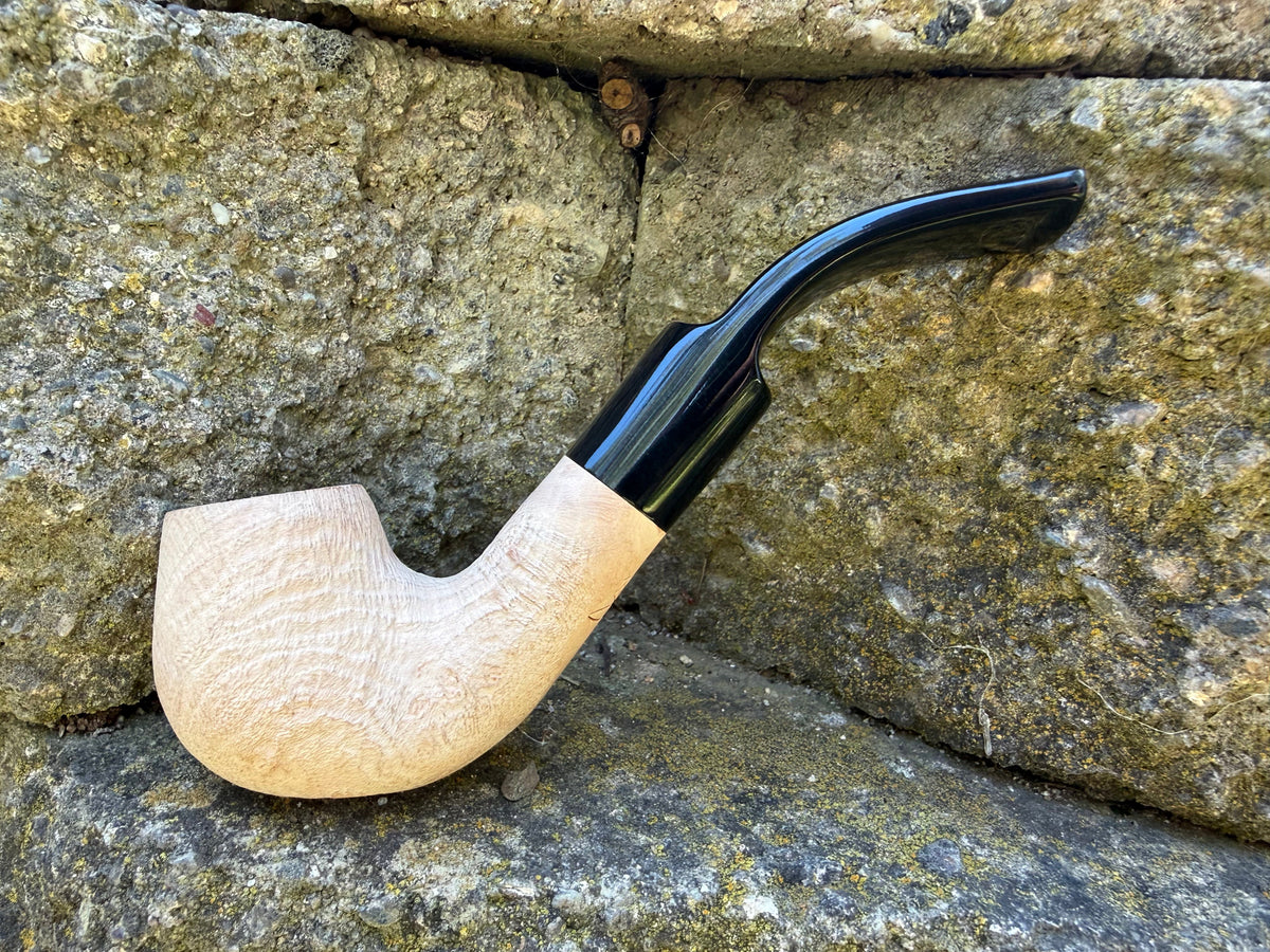 Morgan Bones bent billiard briar pipe, single pipe shown at an angle against a plain background