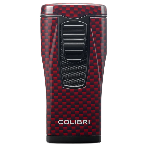 Colibri Monaco triple flame lighter in red carbon fiber