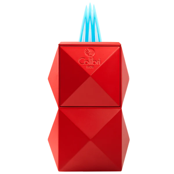 Colibri Quasar tabletop triple flame lighter in red