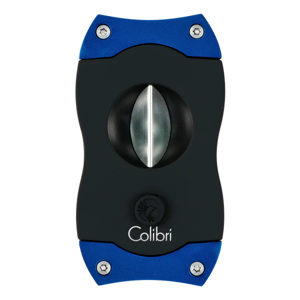 Colibri V cut cigar cutter in black and blue finish