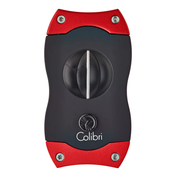 Colibri V cut cigar cutter in black and red finish