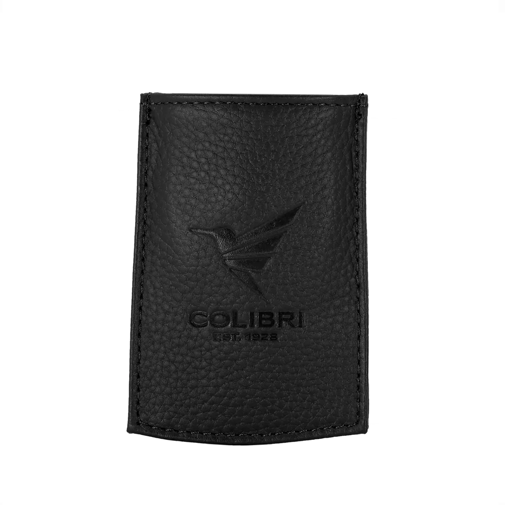 Colibri black leather case for a cutter and lighter
