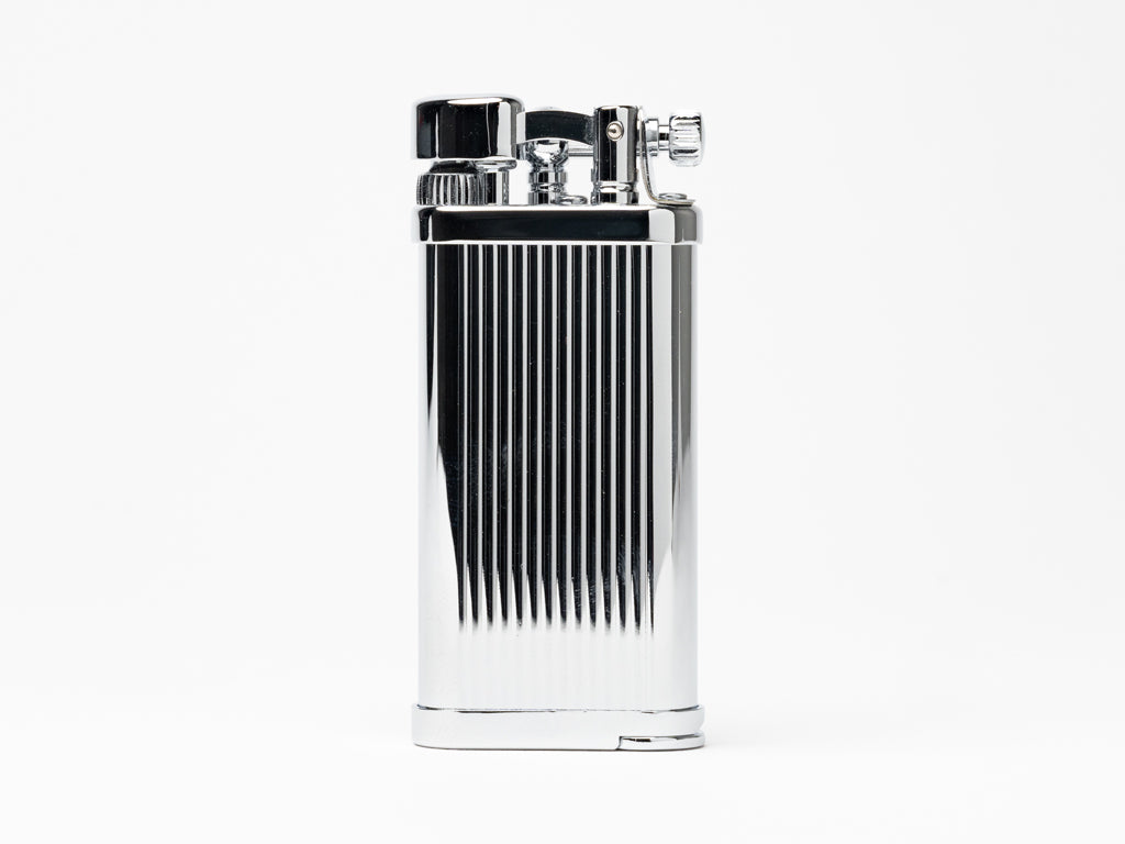 IM Corona Old Boy chrome stripes pipe lighter