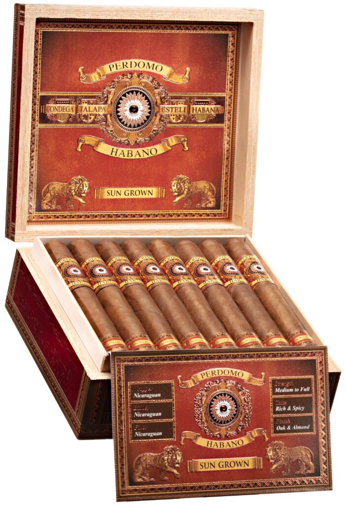Perdomo Bourbon Barrel Aged Sun Grown cigars, open box