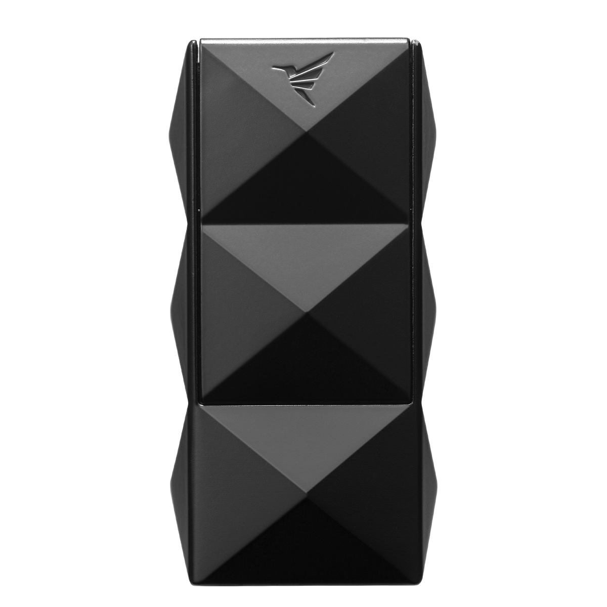 Colibri Quasar II double flame lighter in black, closed, front view