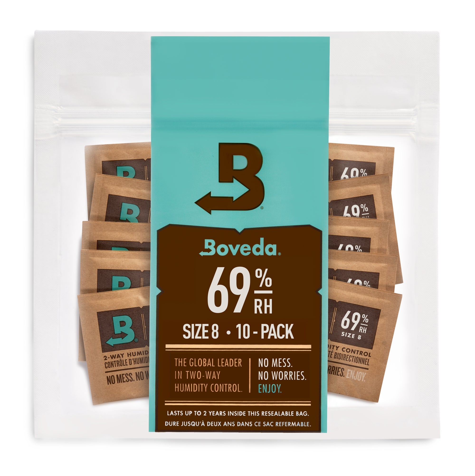 Boveda Size 8 two-way humidity control pack at 69 percent relative humidity